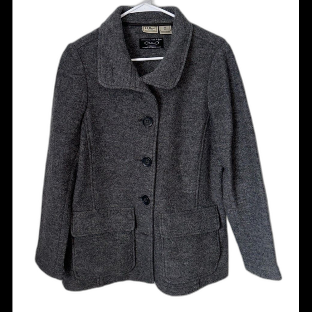 LL Bean Bellandi Boiled Wool Jacket Size Medium